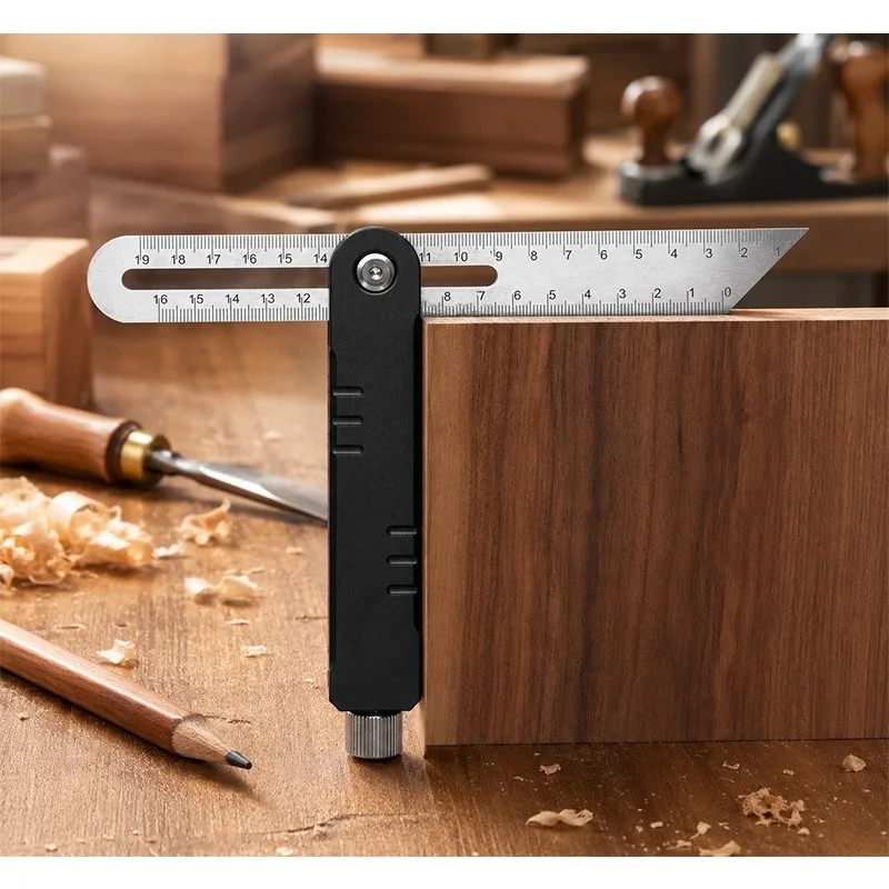 Adjustable Woodworking Angle Ruler Dual Unit Measuring Marking Tool For Carpentry Layout DIY Handcraft Workshop