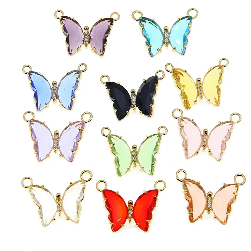 

50pcs 25*18mm Animal Butterfly Connector Charm For Jewelry Making Pendant Necklace Cute Earring Bracelet DIY Handmade Jewelry