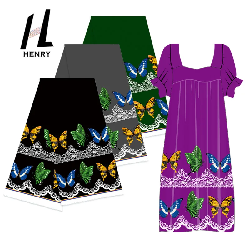 

Textile Wholesale high quality Polyester fabric printed island flowers fabric for skirts and dress