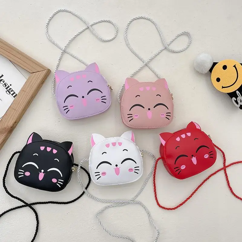 New Cartoon Kids Bag Fashion Cute Cat Crossbody Bag Coin Wallet Lovely Hand Bags For Boys And Girls Mini Shoulder Bags Kids Gift