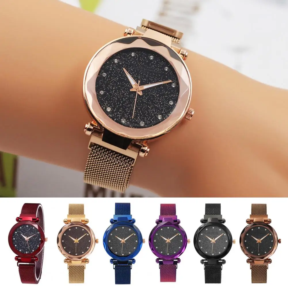 Frauen Strass Uhr Runde Quarz Uhrwerk minimalist ischen Metall Damen Mädchen Kleid Armbanduhr Modeschmuck Geburtstags geschenk Holes Techn