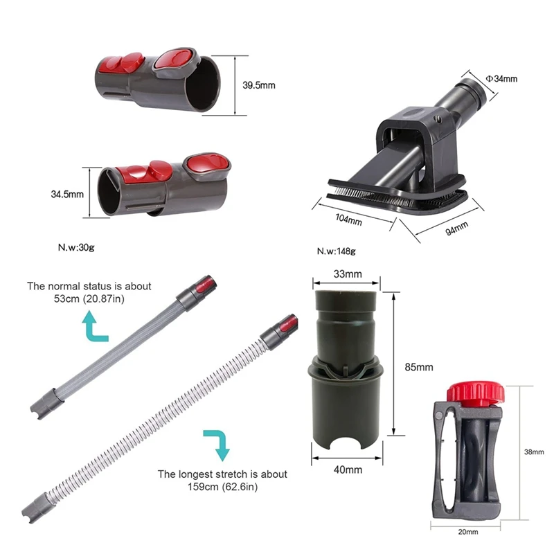 Grooming Tool Kit For Dyson V6/7/8/10/11/12/15 And DC Series, Vacuums Pet Dog Brush Hair Vacuum Attachment
