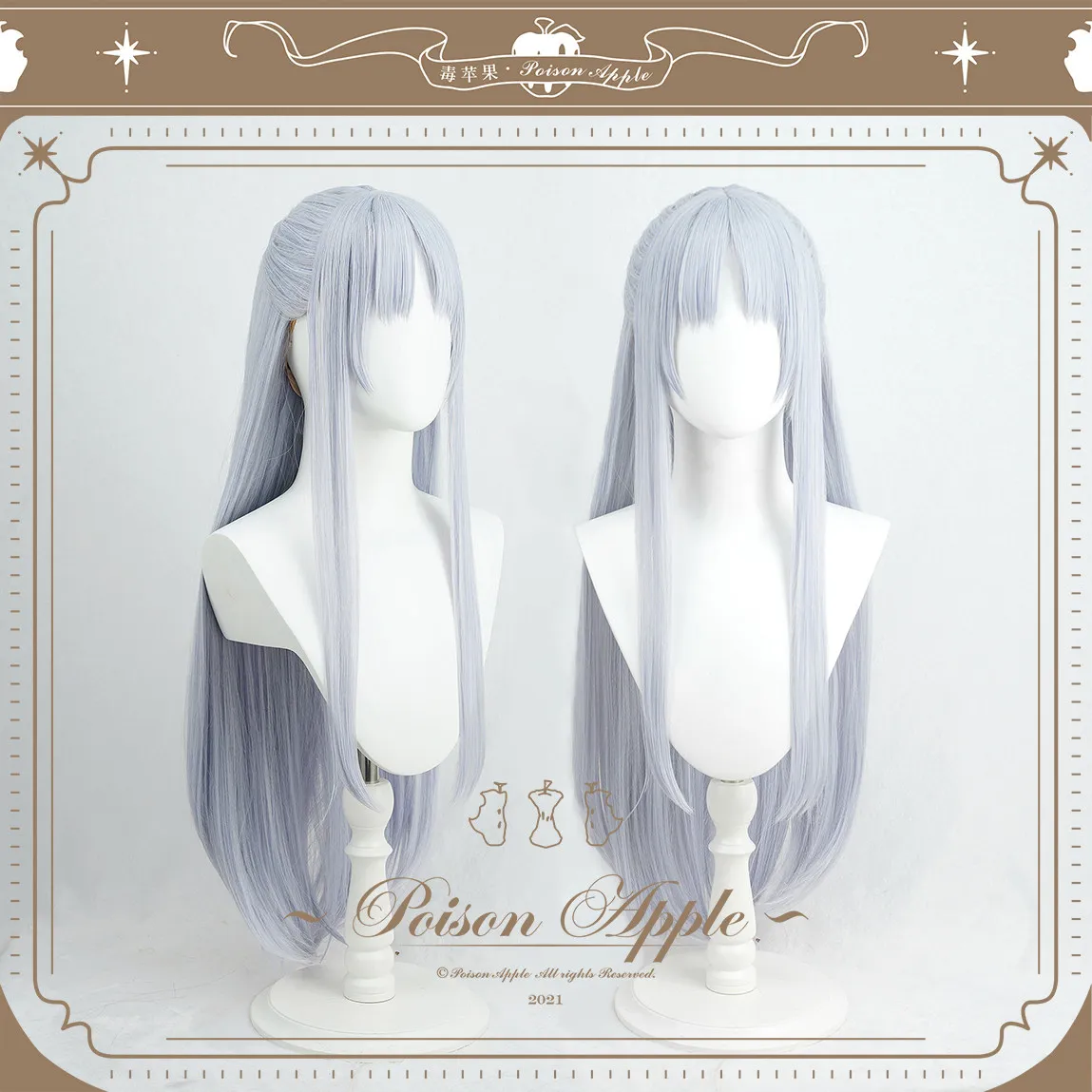 Peluca de Cosplay de Tachibana Kanade, Angel Beats, 85 cm, pelo sintético resistente al calor, para fiesta de Halloween, juego de rol, carnaval + gorro de peluca