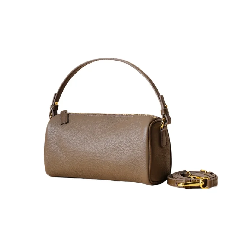 

Мини-сумка из натуральной телячьей кожи для женщин, с плечевым ремнем, в форме бочонка, кроссбоди, летняя сумка