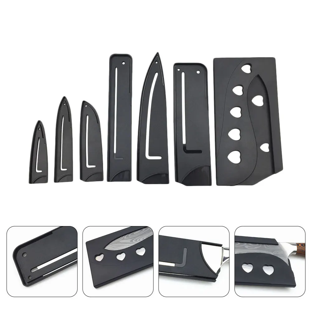 

7 шт. пластиковые чехлы для резаков, защитные кухонные защитные ограждения, набор для хранения ножей для домашнего ресторана, пластиковая крышка