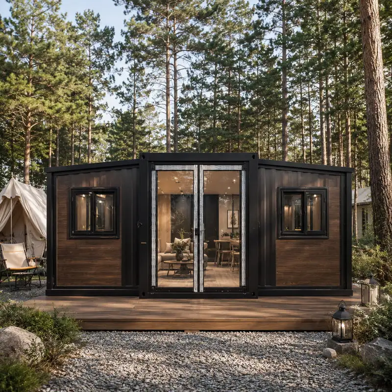 Prefabricated House Customized Energy Saving Structure with Private Bedroom Space Container House for Mountain Resort