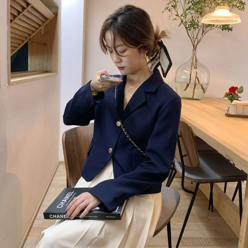 Blazer solidi donna Vintage Streetwear All-match Harajuku stile coreano moda Casual Ins vendita calda abiti autunno affascinante Mujer