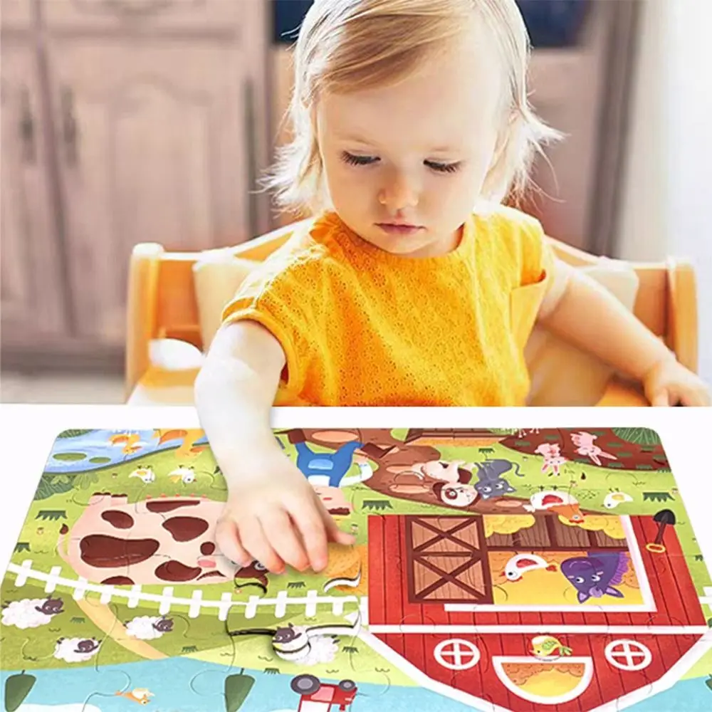 Cartoon Large Puzzle Gift Box 24/48/60pcs Beginner Advanced Educational Puzzles Multicolor Forest Animal Vehicle
