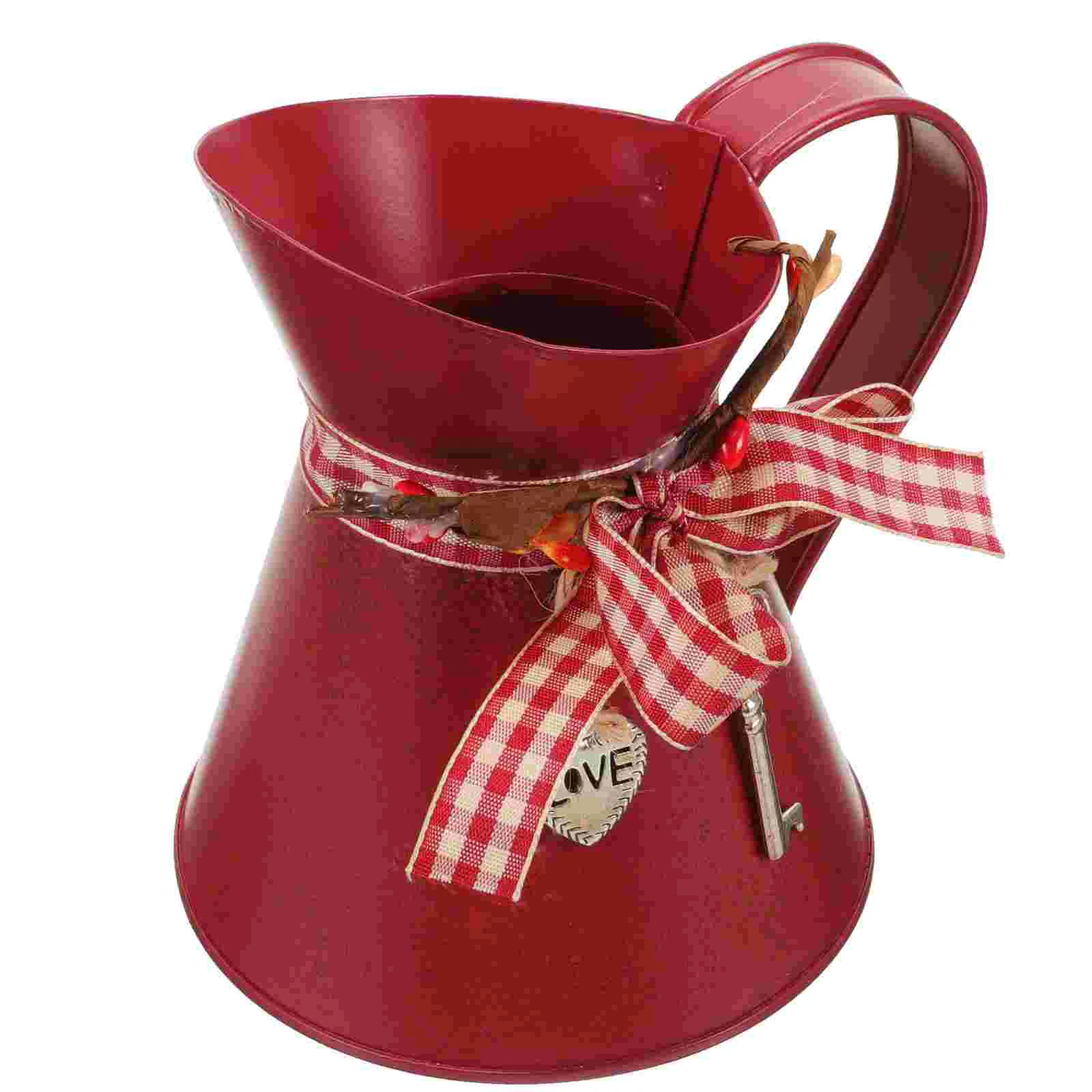 

Rustic Tin Bucket Flower Pot Metal Vase for Fresh Dry Artificial Flowers Plants Decor Planter Container Garden Props