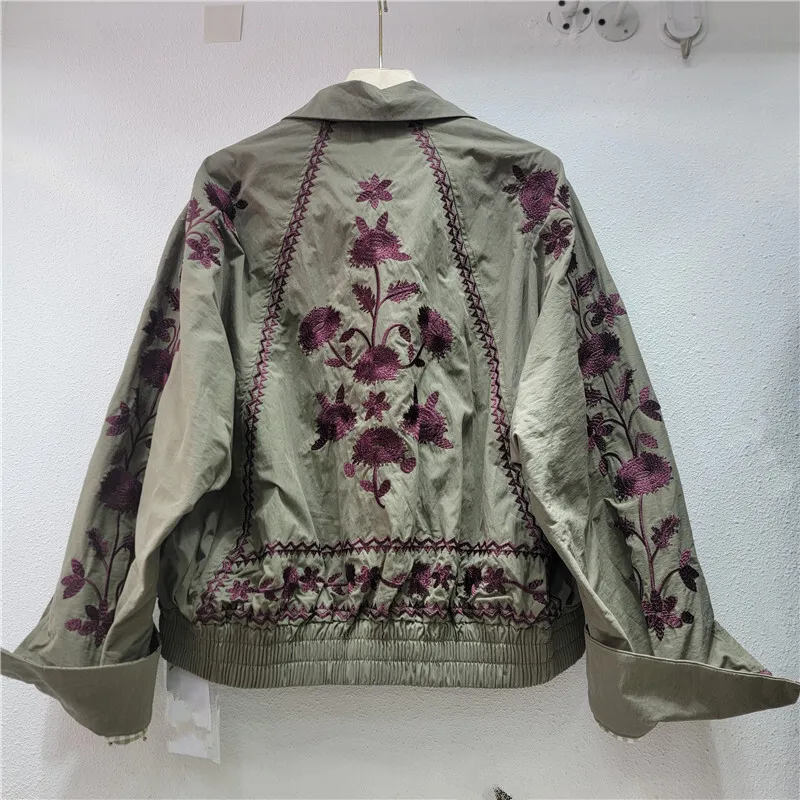 ANJY 2025 Herbst Neue Frauen Französisch Nische Ethnischen Stil Schwere Stickerei Kurze Jacke Mode Elegante Vielseitige Casual Mäntel A12214