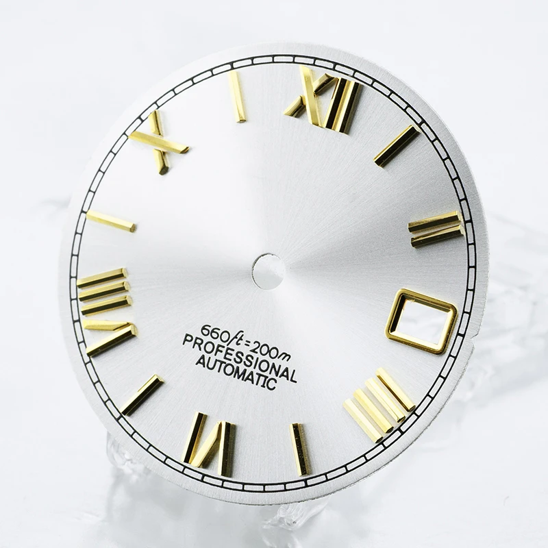 NH35 الطلب S الطلب 28.5 مللي متر قطر الأرقام الرومانية تقويم أشعة الشمس صالح ل NH35/36 ساعة يد تعمل بالحركة تعديل الملحقات