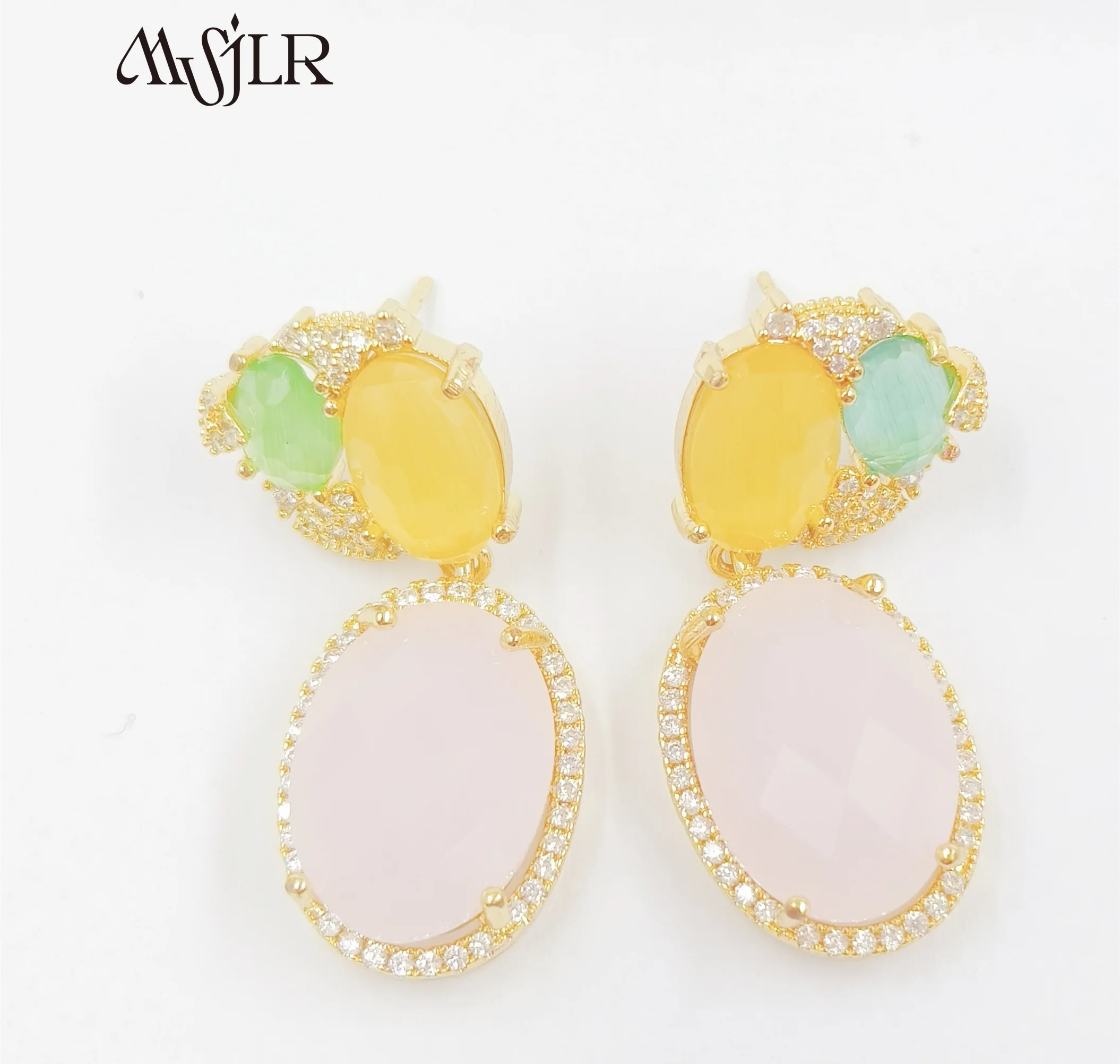 MVE-070  2023 Special Party Style Cat eye Earrings Metal 18K Gold Plated Retro Design Earrings Trend Jewelry Fashion