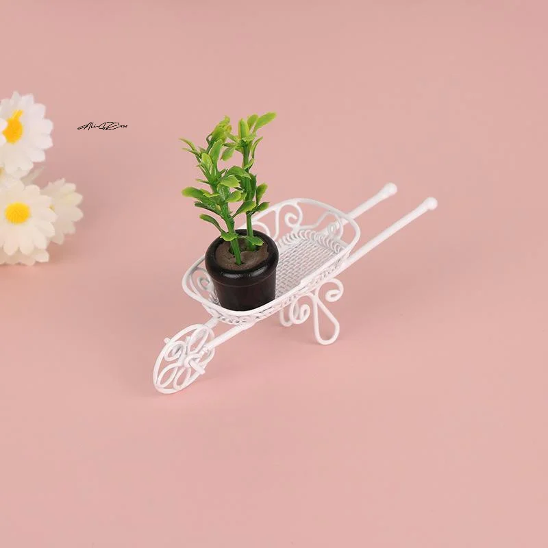 

1 шт. Kawaii мини железная ручная тележка игрушка Ins милый креативный настольный кукольный домик садовый инструмент аксессуары подарок