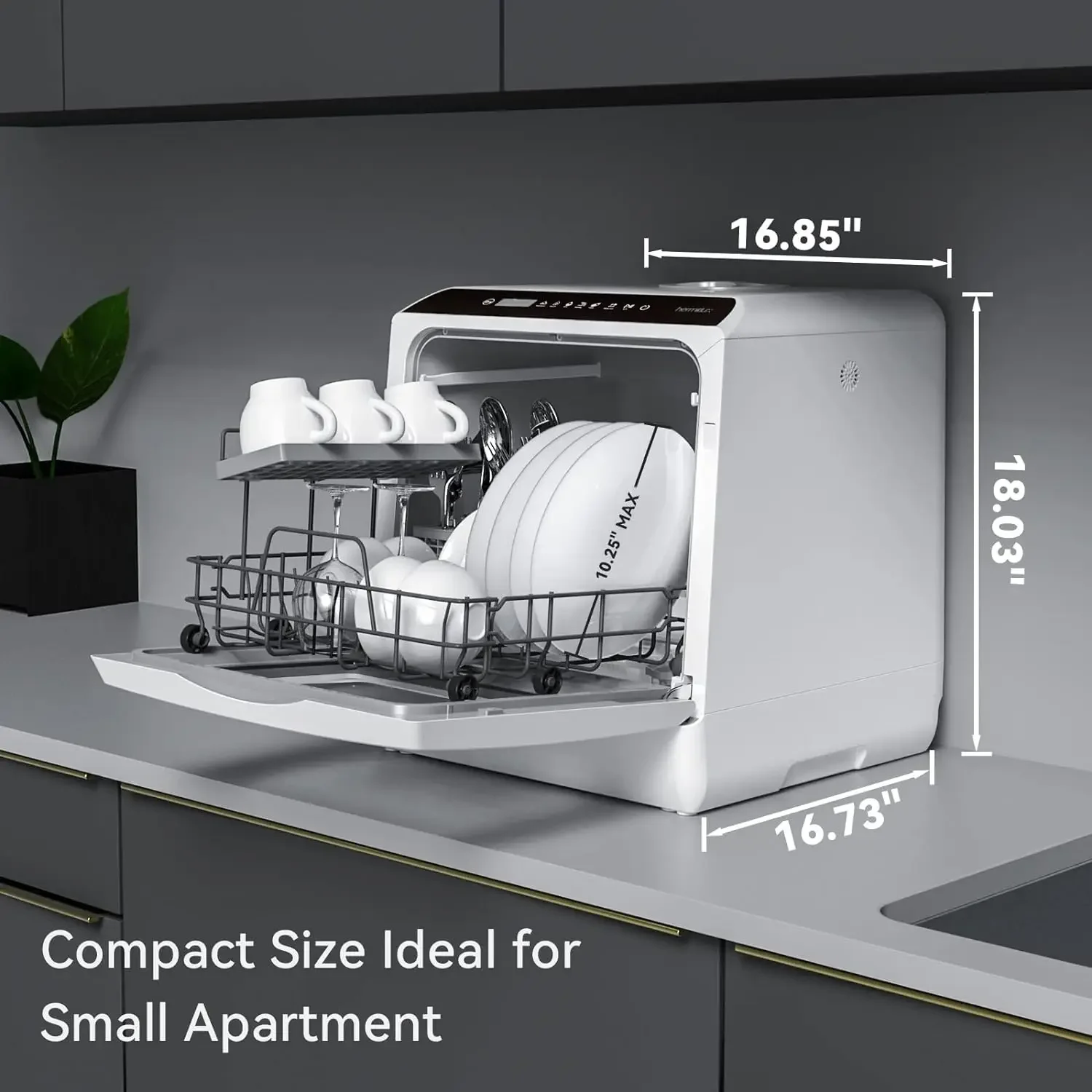 เครื่องล้างจานแบบพกพา5ลิตรพร้อมถังเก็บน้ำขนาด5ลิตรสำหรับประตูกระจก