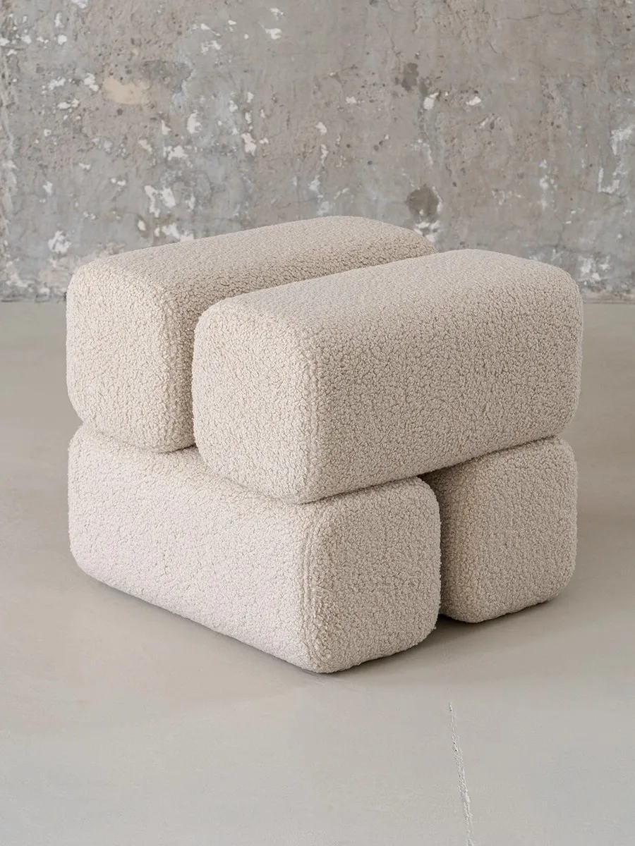 Light luxury Cream Style Living Room Sofa Decoration Shoe Changing Stool Unique Creativity Design Stackable Square Low Stool