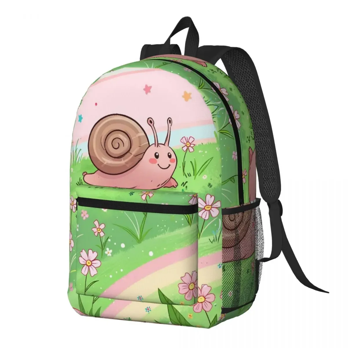 Smiling Cute Snail Backpack Daypack Large Capacity Kids BookBag School Bag Shoulder Bags for Men Women