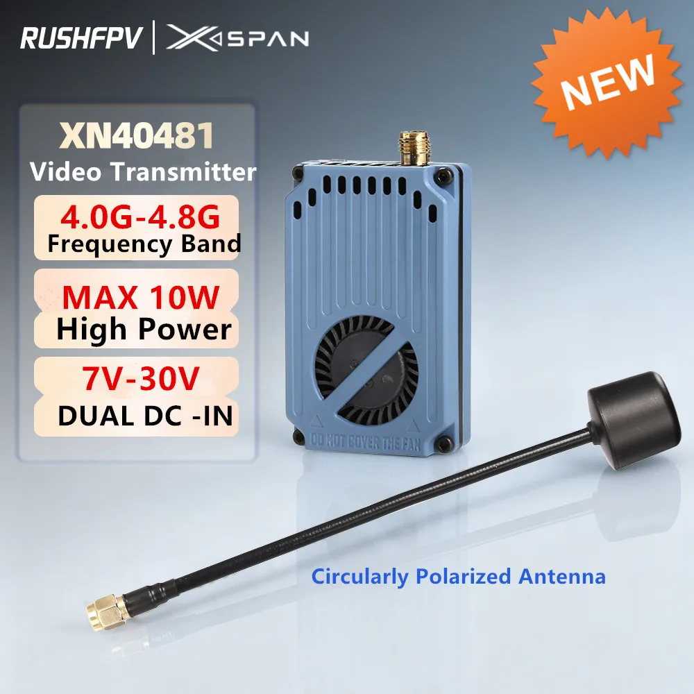 RUSHFPV XSPAN 4.0G-4.8G 10W High Power Broadband VTX Transmitter Module 4020MHz-4800MHz for RC FPV Long Range Fixed-wing Drones