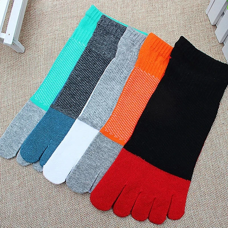 1/5 Pairs Summer Toe Ankle Socks Cotton Colorful Mesh Breathable Shallow Mouth Sweat-Absorbing Deodorant No Show 5 Finger Socks