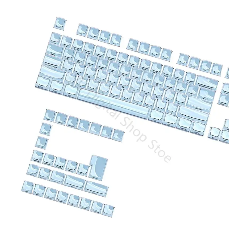 96BA Jelly MDA-Tastenkappen-Set mit 132 Tasten und seitlicher Bedruckung für den Austausch mechanischer Tastaturen und die – Detail 10