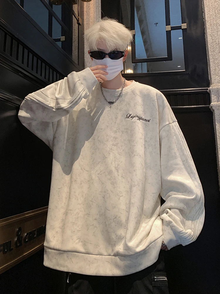 

Мужская толстовка Long Sve round Ne в стиле ретро, весенне-осенний дизайн Street Sle Base Layer irt