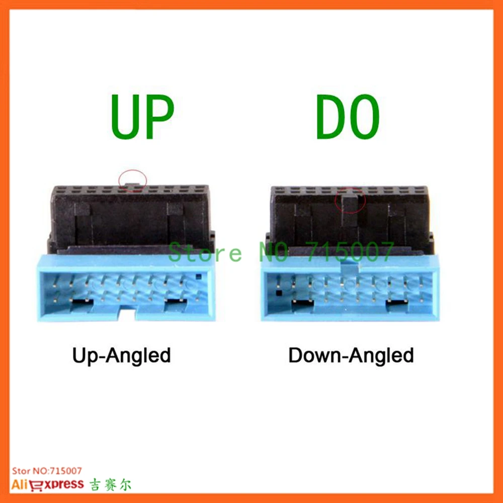 

USB 3.0 20pin Male To Female Extension Adapter Up Down Angled 90 Degree For Motherboard Mainboard 1PC