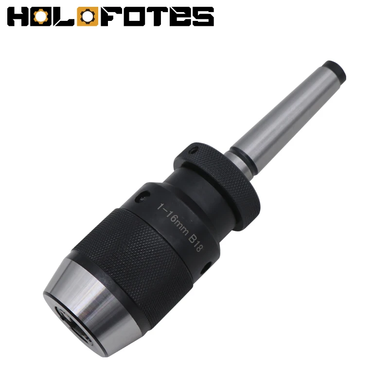 Morse Self-tightening Drill Chuck B16 B18 MTA1 MTA3 MTB2 Heavy Duty Clamping Range 1-16mm +Morse Taper Arbor CNC Lathe Machine