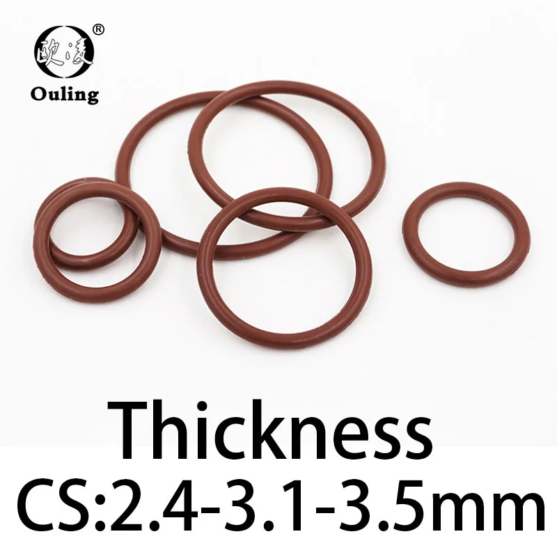 O-ring thickness 2.4/3.1/3.5mm CS fluororubber FKM sealing temperature resistant gasket rubber ring complete in specifications.-