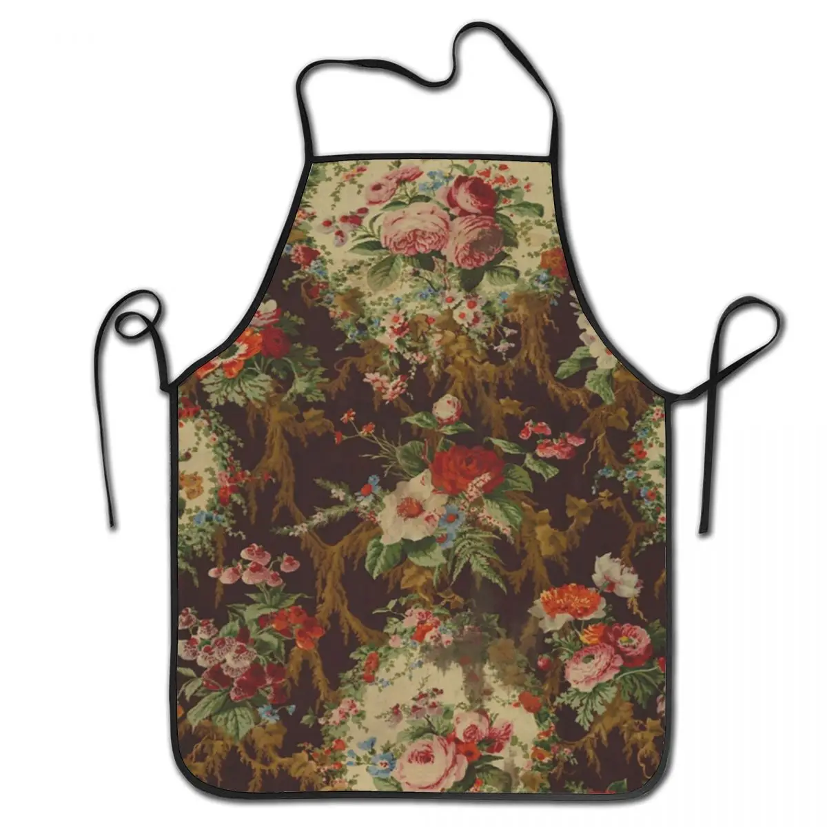 Roses On A Mossy Aprons Women Men Flowers Adult Unisex Kitchen Chef Bib Tablier Cuisine Cooking Baking Gardening