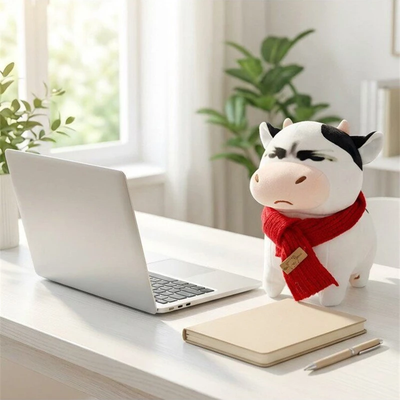 2026 Trending Grass Cow Meme Plush Toy Abstract Ugly Cute Cow Stuffed Animal Funny Doll Birthday Gift for Boys Girls Friends
