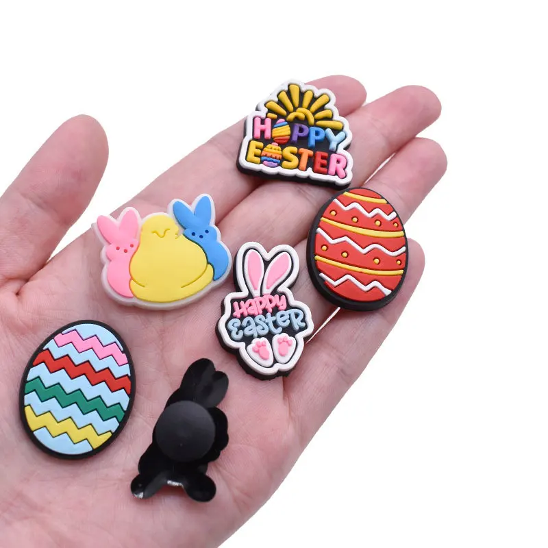 2pcs Easter shoe Charms Garden Shoe Decorations rubbit carton egg Buckle for sandals clog Accessories Wristband Women Gifts