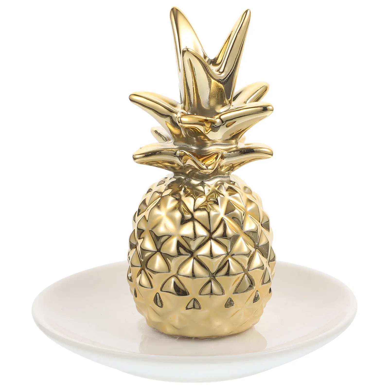 

Ceramic Jewelry Dish Pineapple Design Trinket Tray Ring Storage Holder Desktop Nightstand Sink Decor Display Tray Small Jewelry