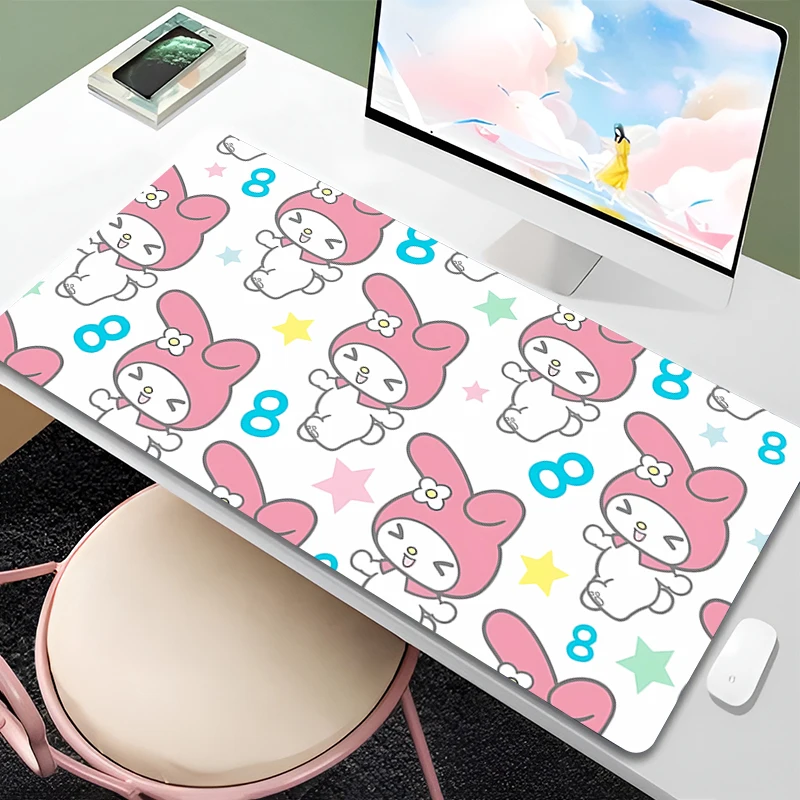 Tapis de Souris Gaming XXL My Melody Antidérapant en Caoutchouc pour Bureau – Accessoire Gamer pour Ordinateur Portable