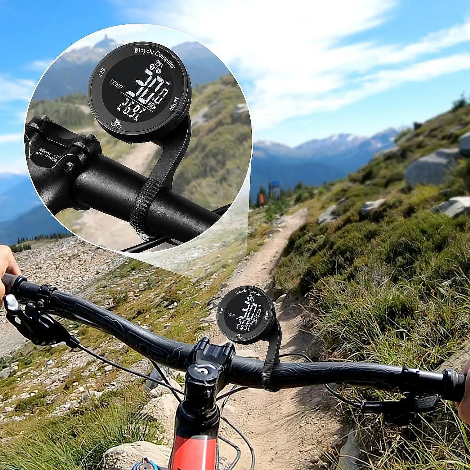 

Cordless Bike Computer Cycling Speedometer Multipurpose Lightweight Odometer