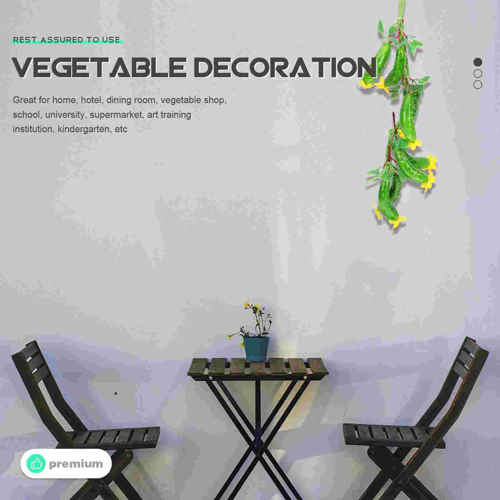 2 Pcs Simulation Cucumber Artificial Vegetable Decoration Photo Props Farmhouse Hanging Ornament Models Cucumbers