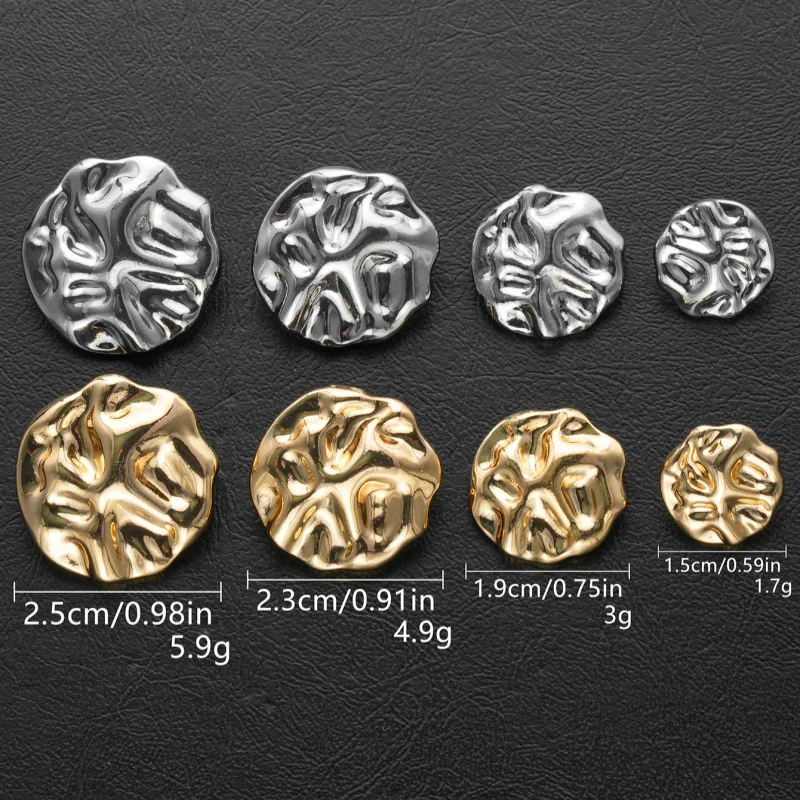 6 قطعة 15/19/23/25 مللي متر جميل الذهب اللون عرقوب أزرار سبائك الزنك غير النظامية شكل أزرار المرأة سترة بلوزة اكسسوارات