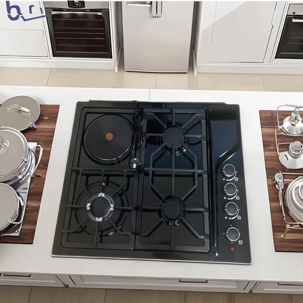 Built-in 4 Burner Tempered Glass Electric Gas Hob Electronic Ignition 24inch Household Cooking Stove Energy Efficiency Class A+