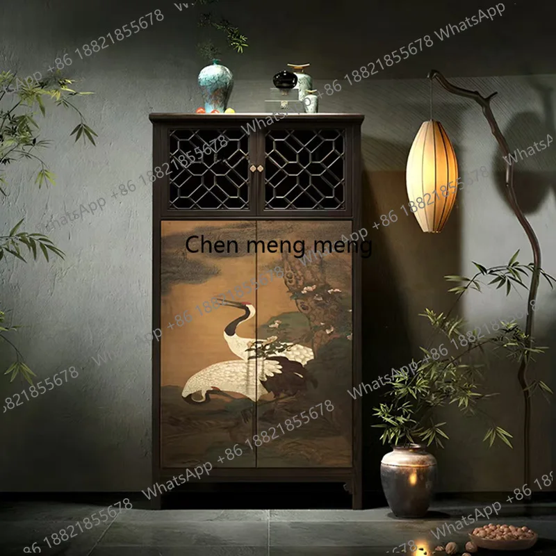 

Комод из цельного дерева, шкаф для спальни, дома, династии Сун, эстетический стиль, обеденная сторона, украшение для гостиной