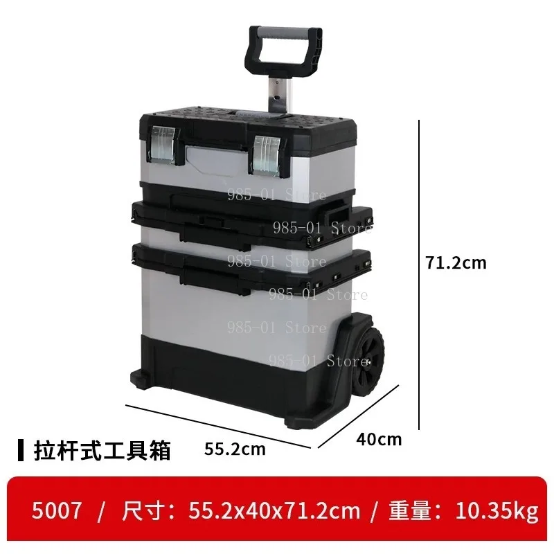 Garage Maintenance Toolbox, Wheeled Multi-layer Auto Repair Tools Organizer Case