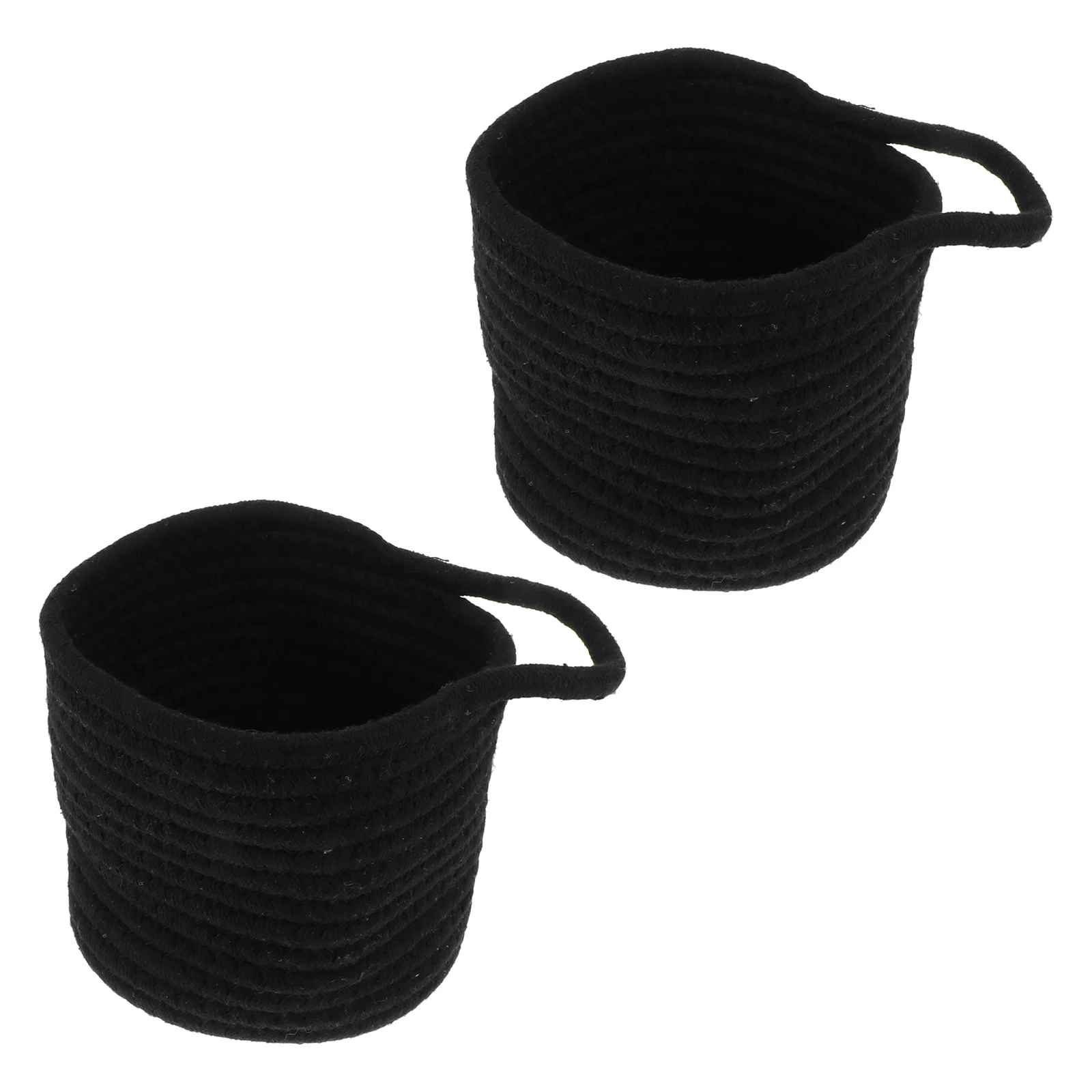 

2 Pcs Basket Cotton Rope Cotton Rope Woven Basket Woven Baskets Decorative Hanging Items Holder Home Organization Desk Tidy