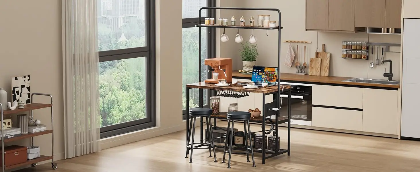kitchen island with stools