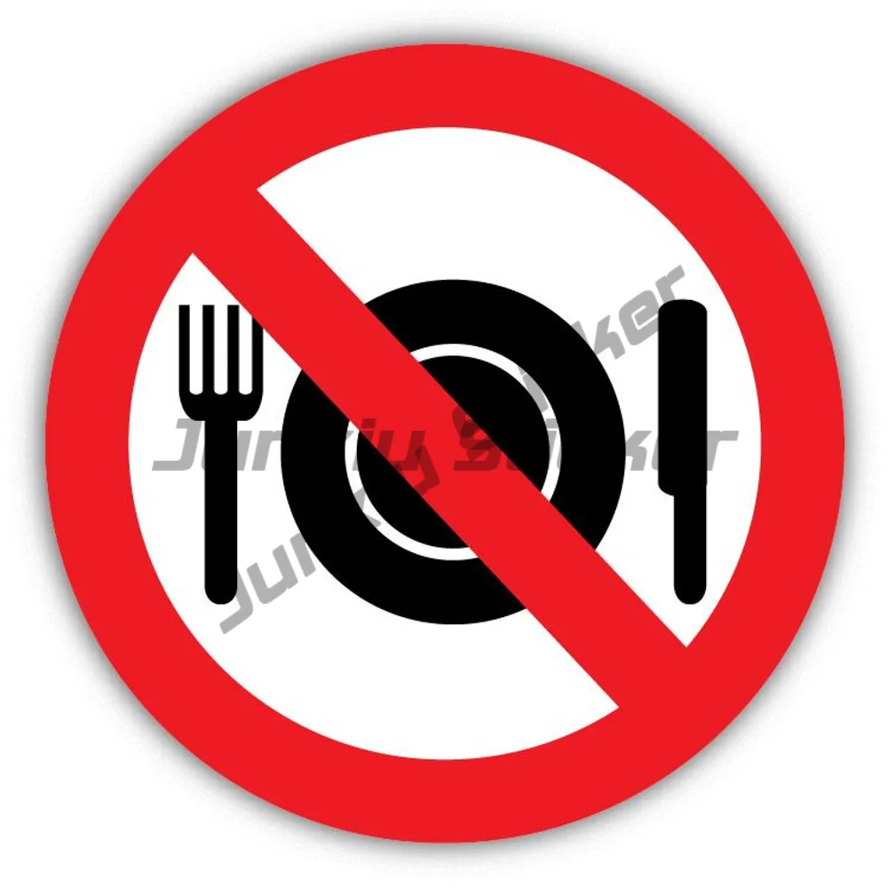 

No Food Ban Stop Sign Sticker Suv Bodywork Bumper Window Car Bumper Windshield Guitar Suv Motorcycle Phone Window Engine Cover