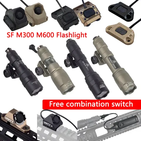 Surefir M300 M600 시리즈 손전등 무료 조합 스위치 Airsoft M300B M600C M600B 라이트 원격 압력 범용 스위치