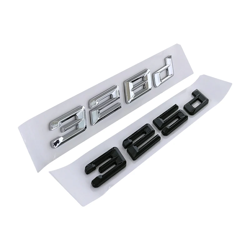 Letras de coche negras ABS 3d para BMW, 316d, 318d, 320d, 323d, 325d, 328d, 330d, 335d, logotipo E90, E46, F30, emblema, accesorios de pegatina de letras