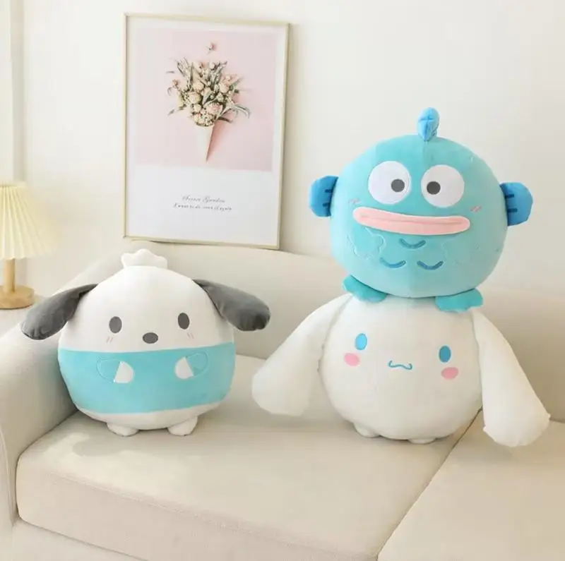 

Cartoon Pochacco Cinnamoroll Hanton Anime Figure Short Plush Doll Sleeping Throw Pillow Sofa Cushion Children Birthday Gifts Toy