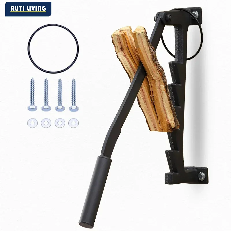 Wall Mounted Wood Splitter Portable Household Courtyard Log Splitting Machine Outdoor Camping Manual Firewood Separator
