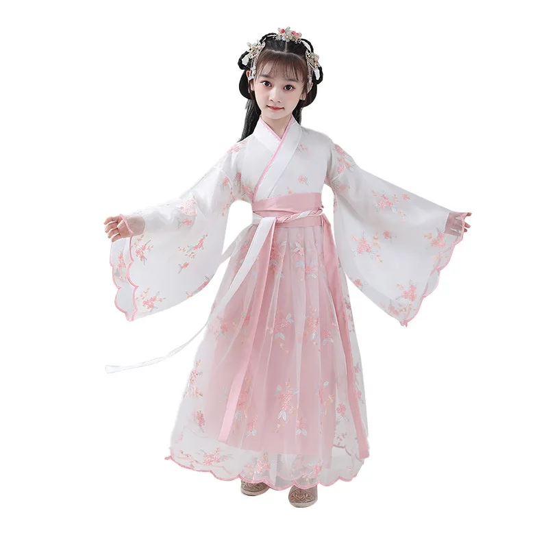 Chinese Traditional Clothes Hanfu Dress For Girls Fairy Dress Halloween Party Carnival Cosplay Costume Performance Han Fu Kids