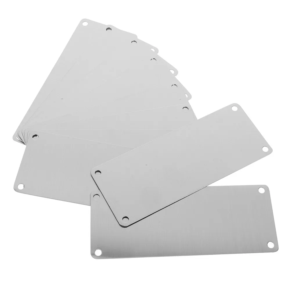 

10Pcs Stainless Steel Blank Name Plates Metal Tags Rectangle for DIY Engraving Office Door Name Signs DIY Supply