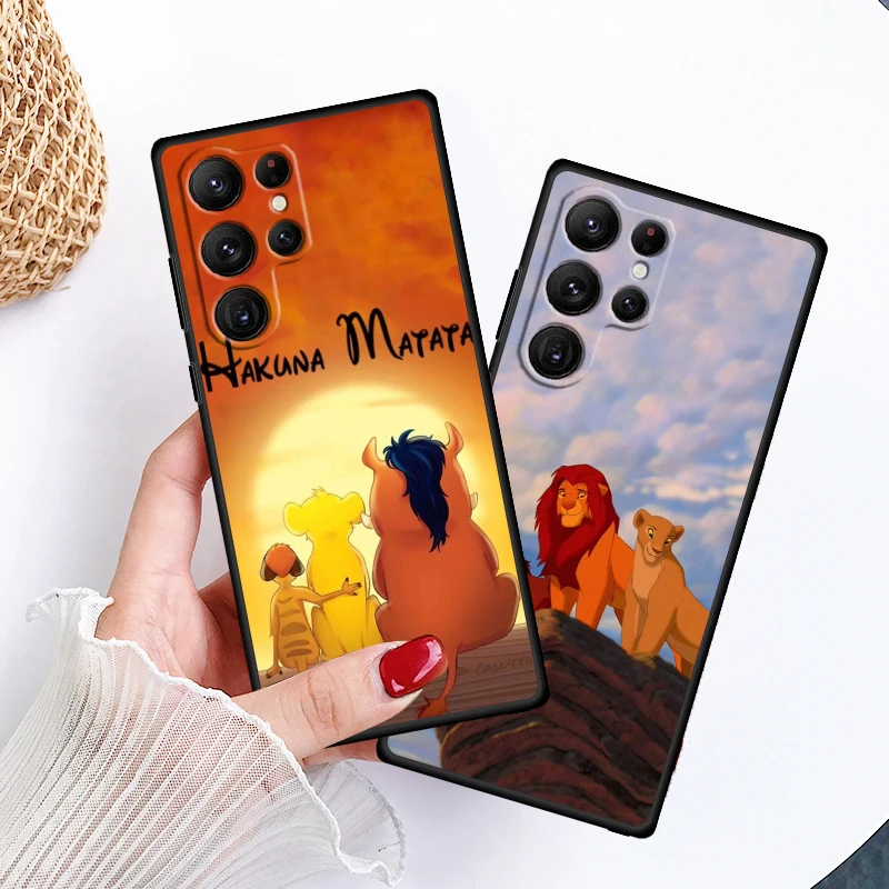 Disney The Lion King Simba For Samsung Galaxy S24 S23 S22 S21 S20 FE S10 S10E Plus Ultra Pro Lite 5G Black Back Phone Case