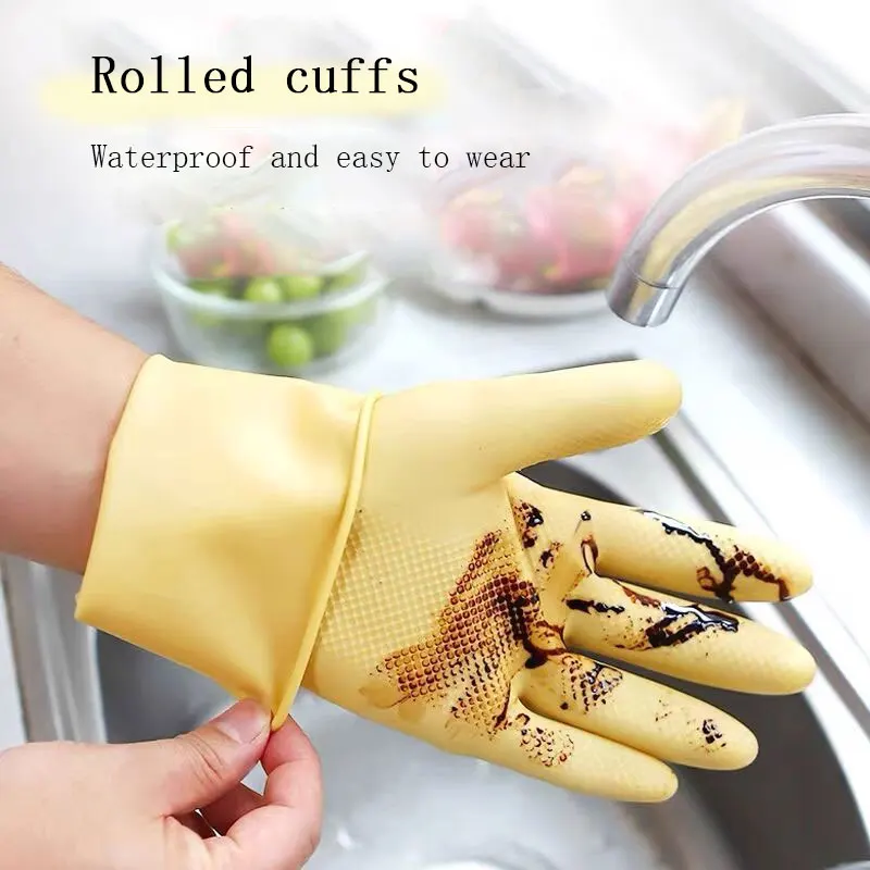 1 Pair of Work Gloves Latex Dishwashing Gloves Thick Dishwashing Gloves Durable Household Cleaning and Dishwashing Tools Gloves