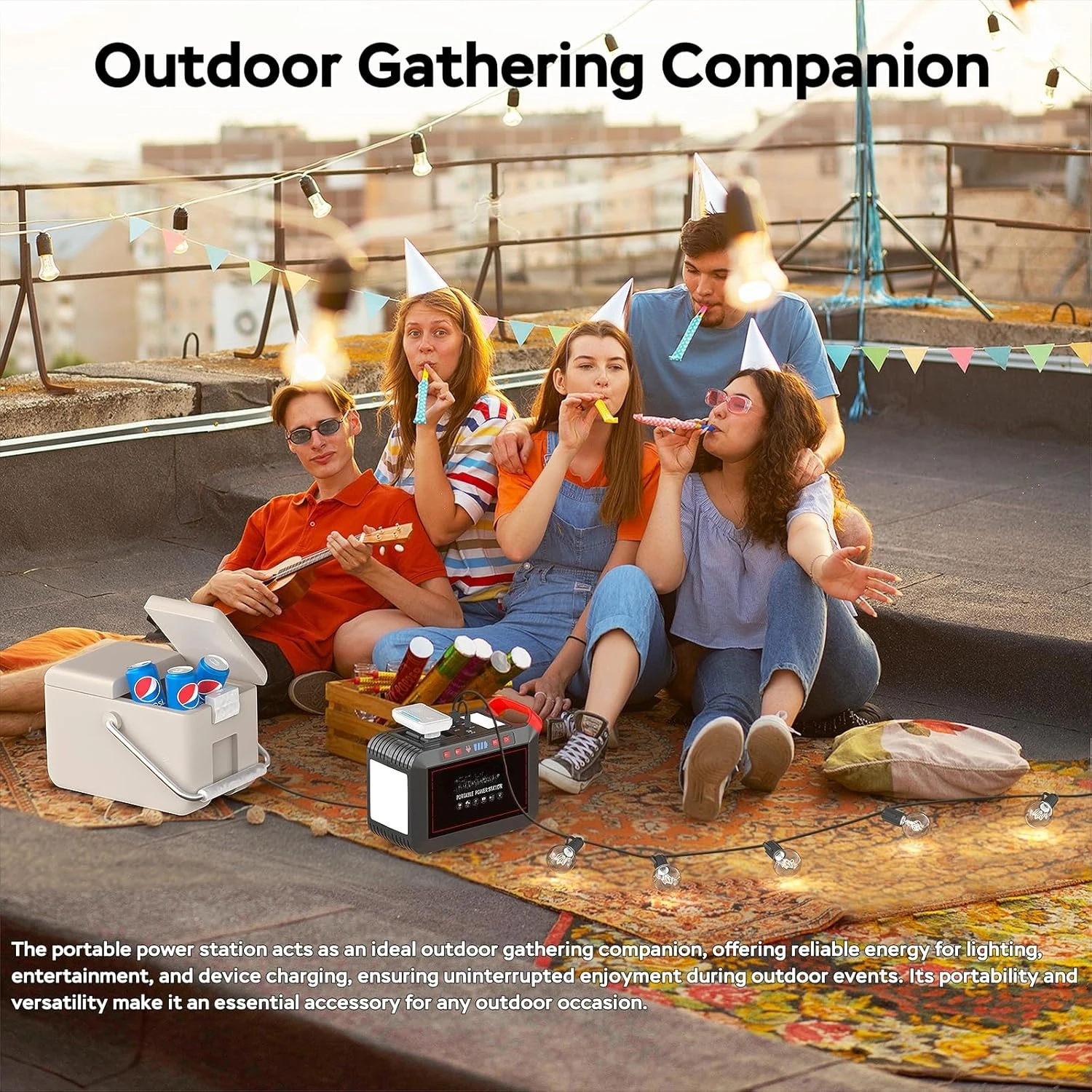 محطة طاقة محمولة 300 وات MARBERO 237Wh مولد طاقة شمسية للتخييم بطارية ليثيوم احتياطية مع مخرج تيار متردد بموجة جيبية نقية 110 فولت، جديد